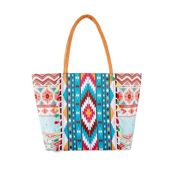 Aztec-Inspired Multicolor Tote Bag - Picture 3 of 8